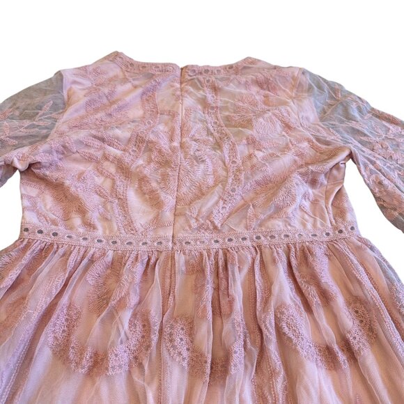 PinkBlush Pink Lace Maxi Dress Short Sleeve Maternity Photo Shoot Size XL Womens - Picture 9 of 13